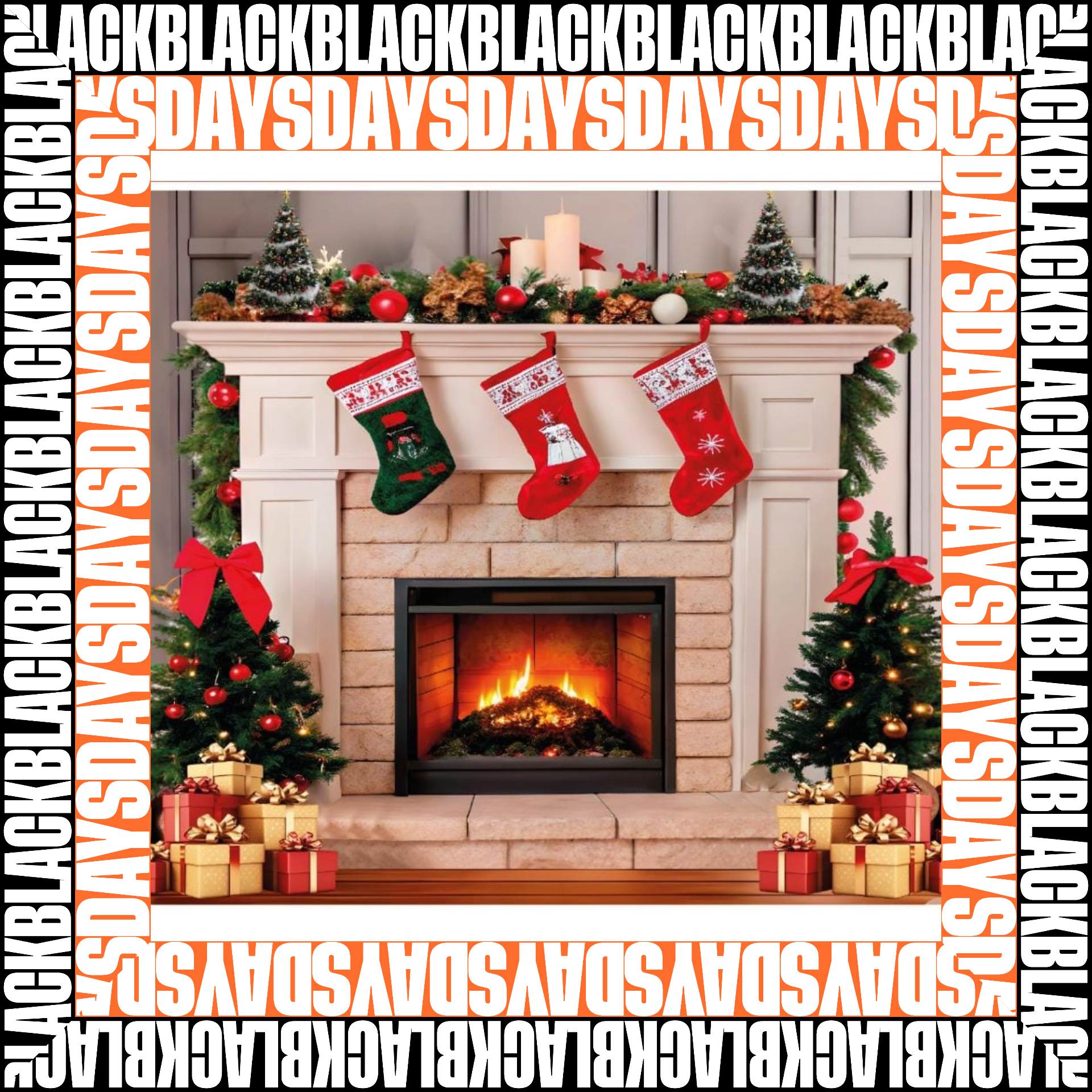 Vista 4 de Black Friday Telón Navideño Decorativo - DISEÑO: PAPA NOEL REGALO